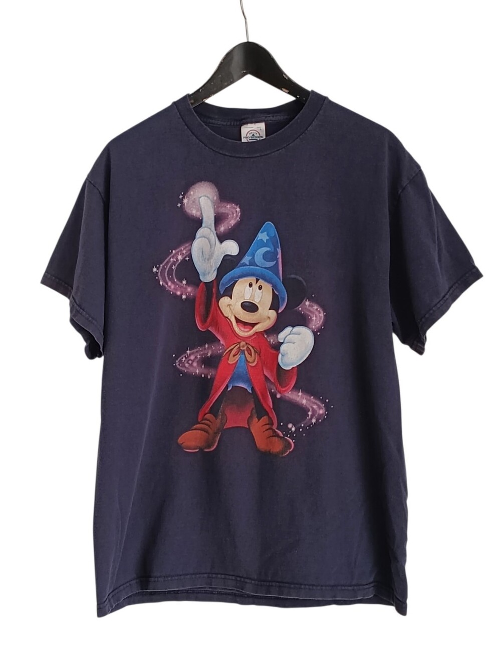 VTG Y2K Walt Disney World Mickey Sorcerer Blue Tee Delta Pro Sz Large